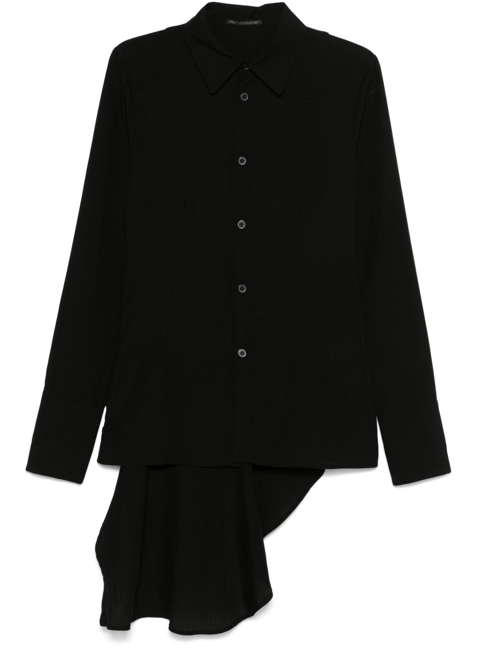 Yohji Yamamoto 垂坠衬衫 - 黑色
