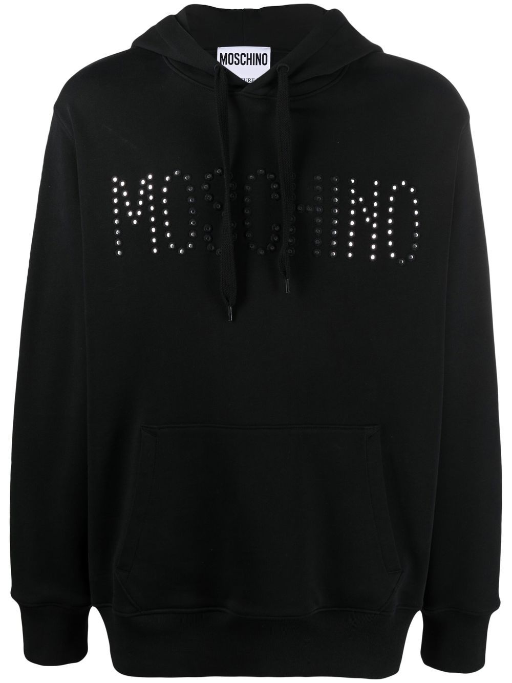 Moschino logo缀饰连帽衫 - 黑色