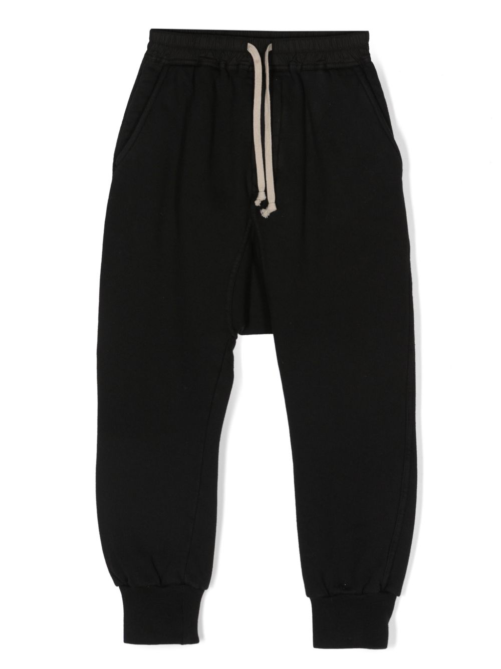 Rick Owens Kids 抽绳棉垮裤 - 黑色