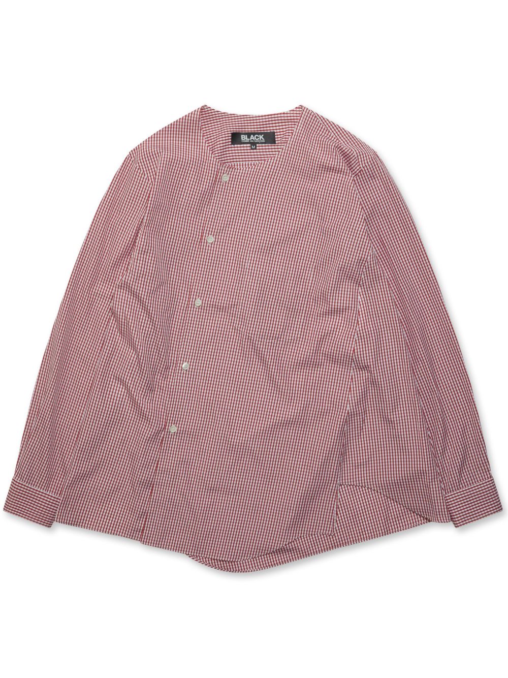 Black Comme Des Garçons 棉格纹衬衫 - 红色