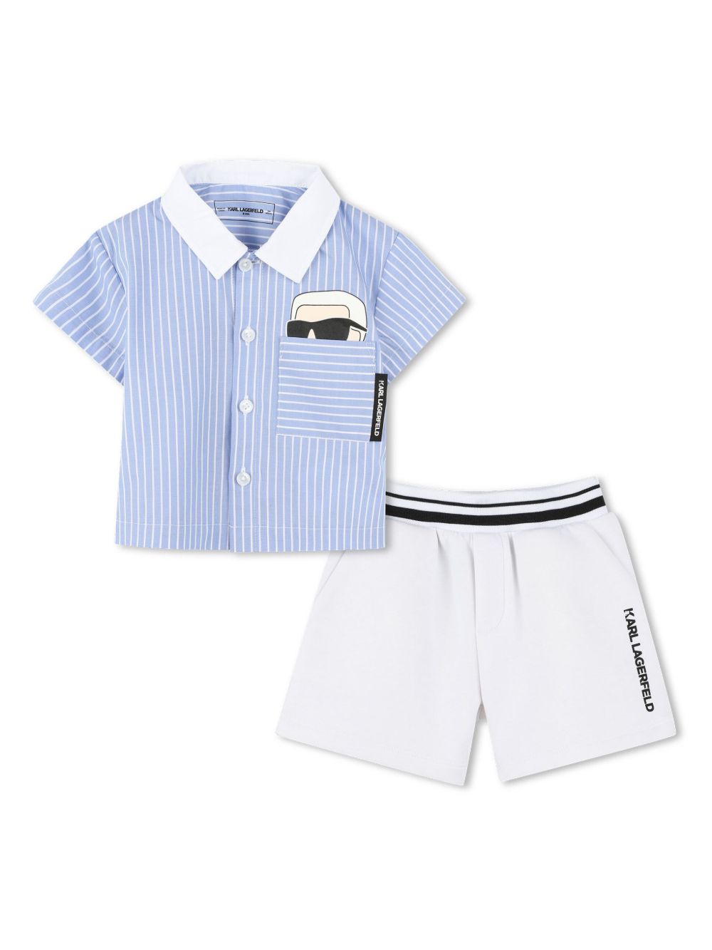 Karl Lagerfeld Kids Ikonik Karl 短裤套装 - 白色