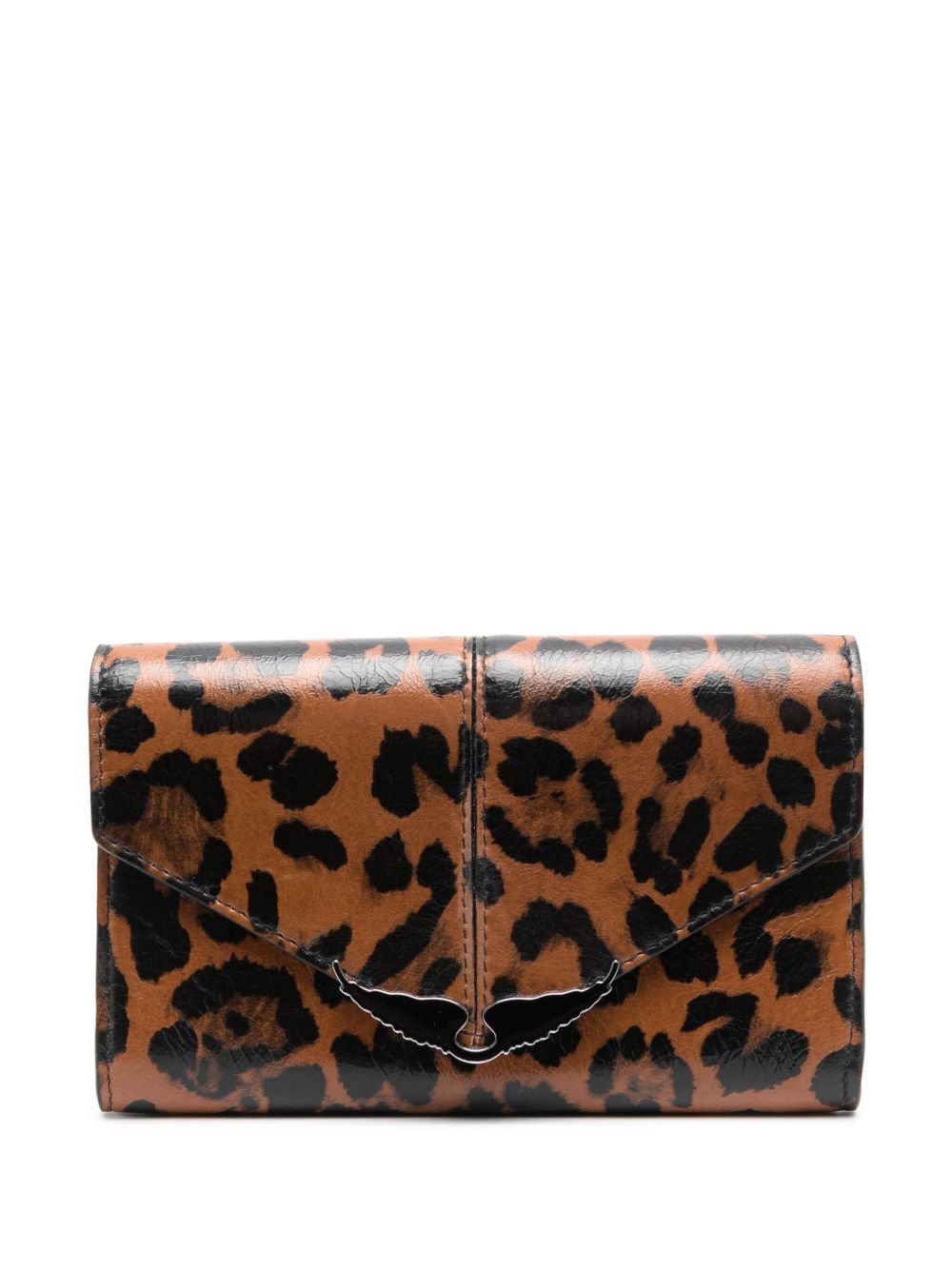 Zadig&Voltaire Borderline 豹纹皮质钱包 - 褐色