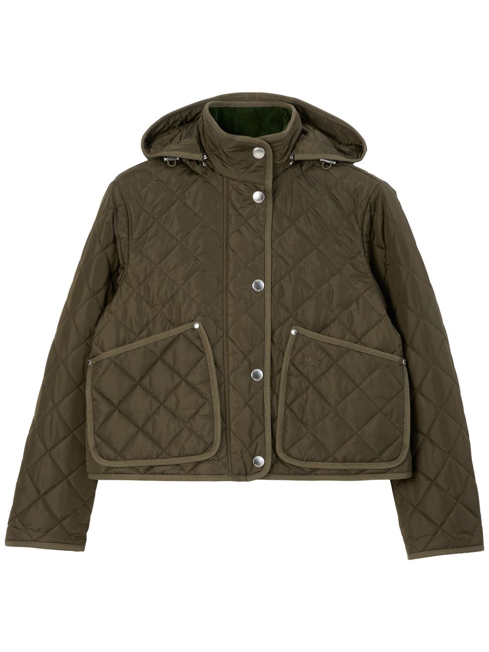 Burberry 经典连帽绗缝夹克 - 绿色