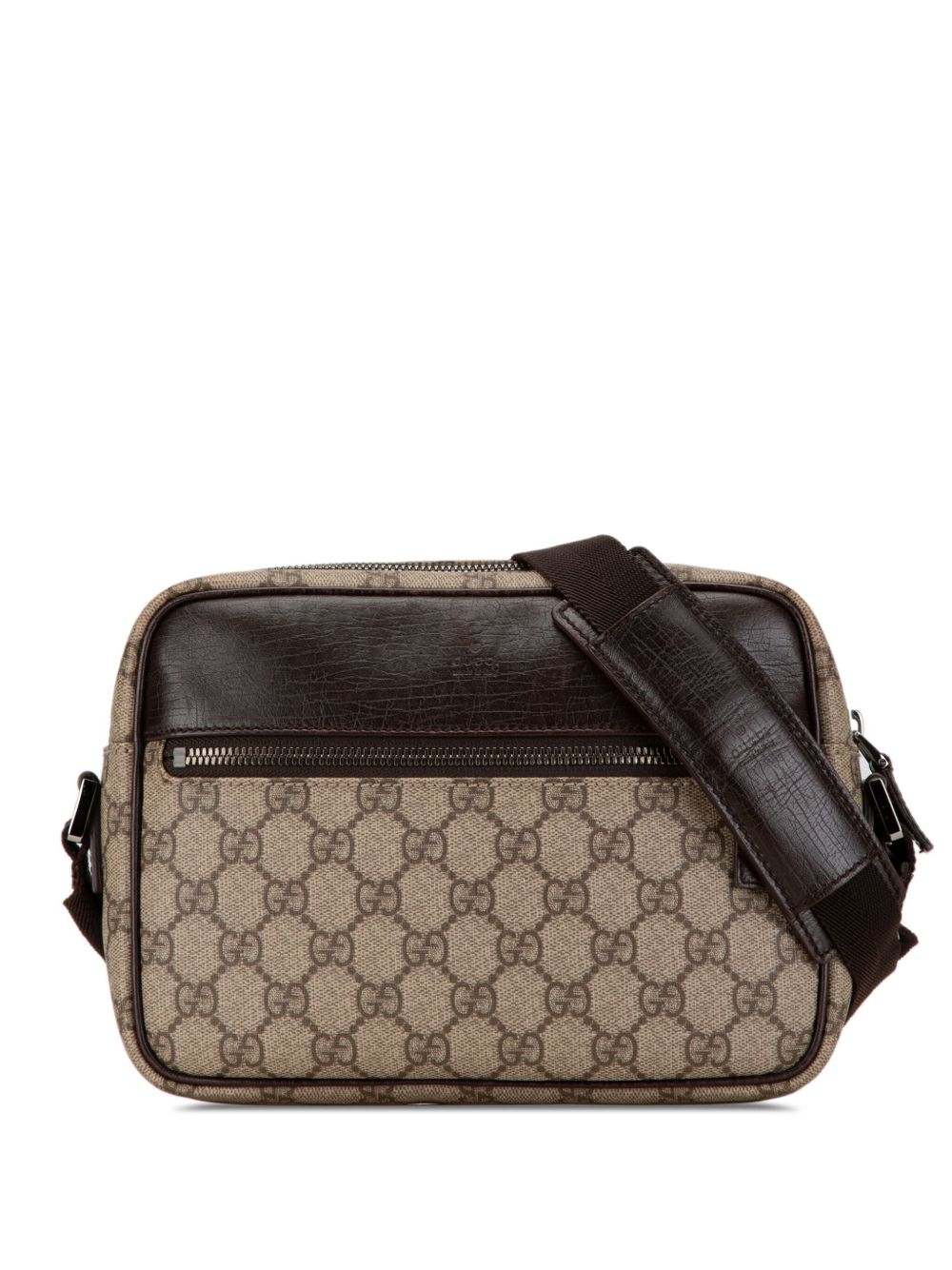 Gucci Pre-Owned GG Supreme 斜挎包（2000-2015年典藏款） - 褐色