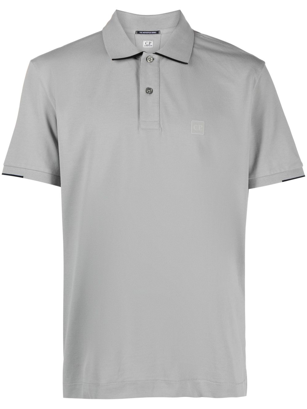 C.P. Company logo印花珠地布编织polo衫 - 灰色