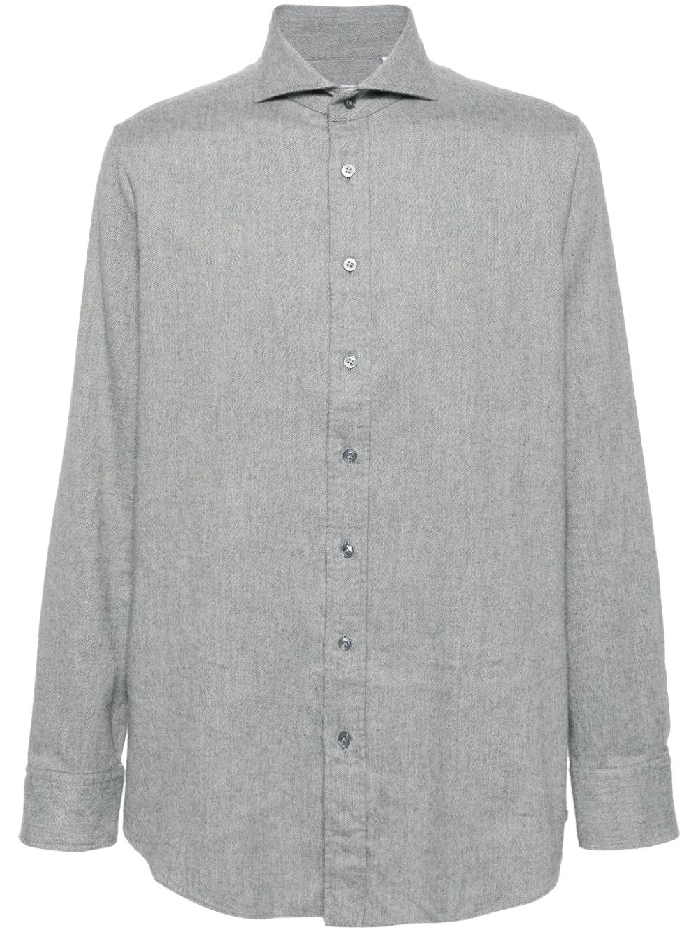 Lardini 切角领法兰绒衬衫 - 灰色