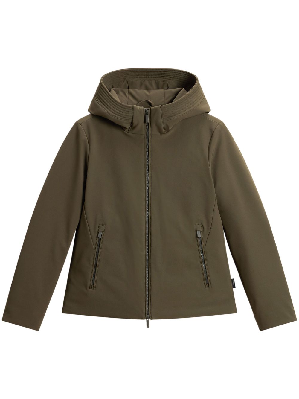 Woolrich 拉链开合连帽夹克 - 绿色