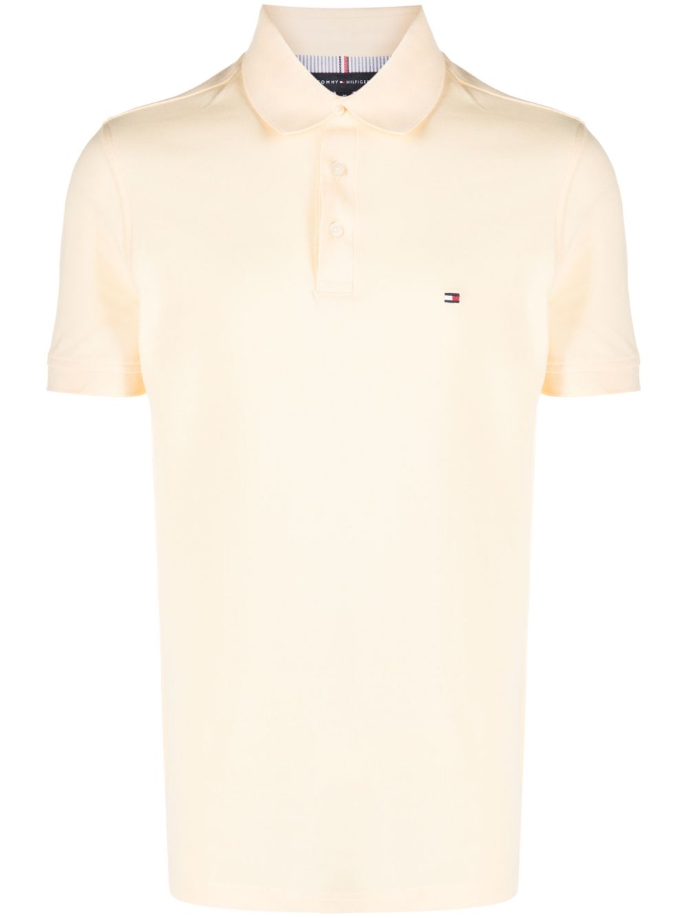 Tommy Hilfiger logo刺绣棉polo衫 - 黄色
