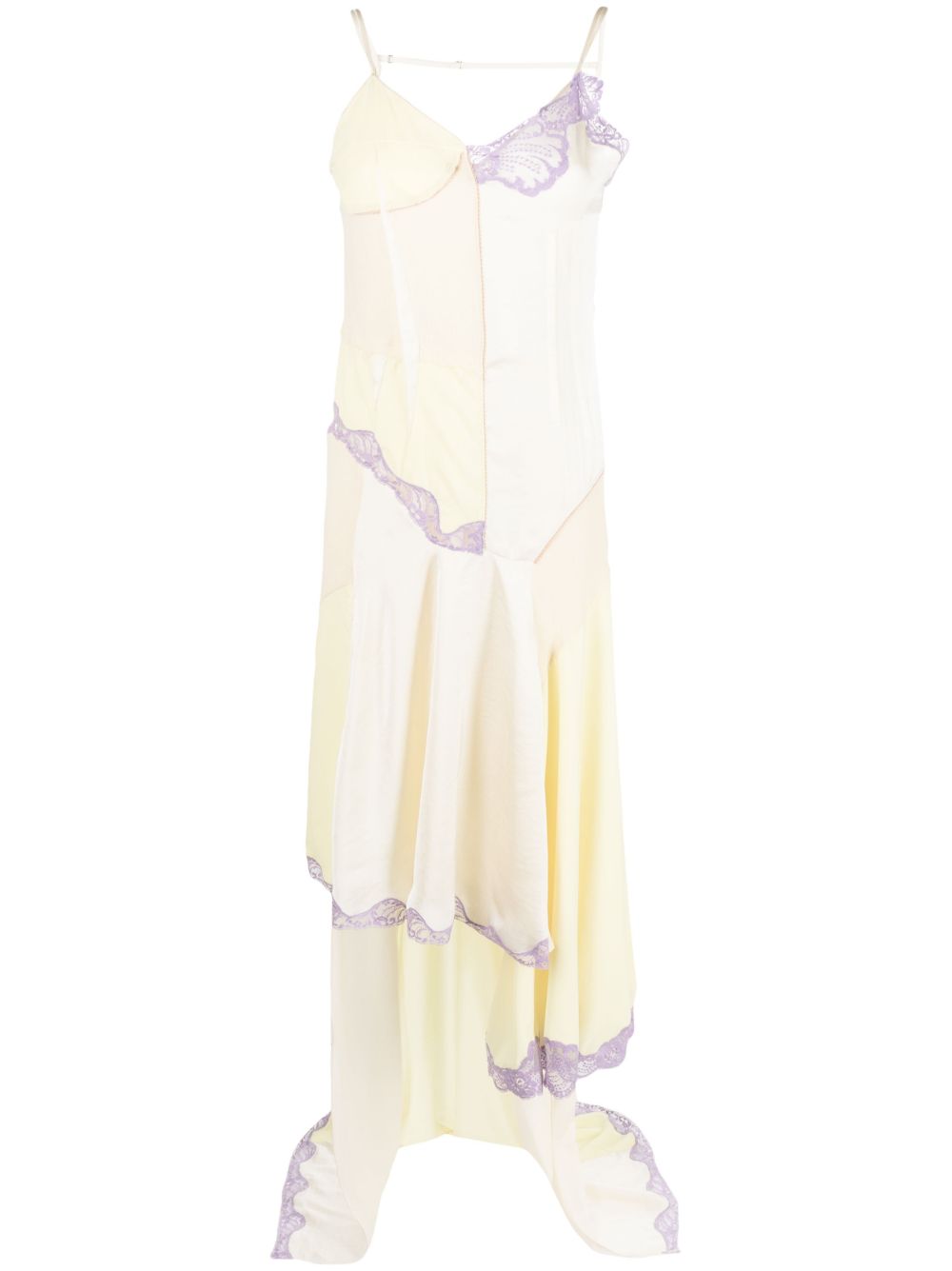 Sportmax 蕾丝细节垂坠连衣裙 - 黄色