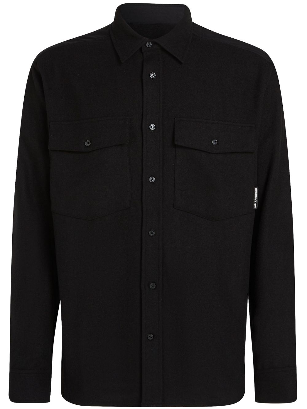 Karl Lagerfeld logo吊牌夹克式衬衫 - 黑色