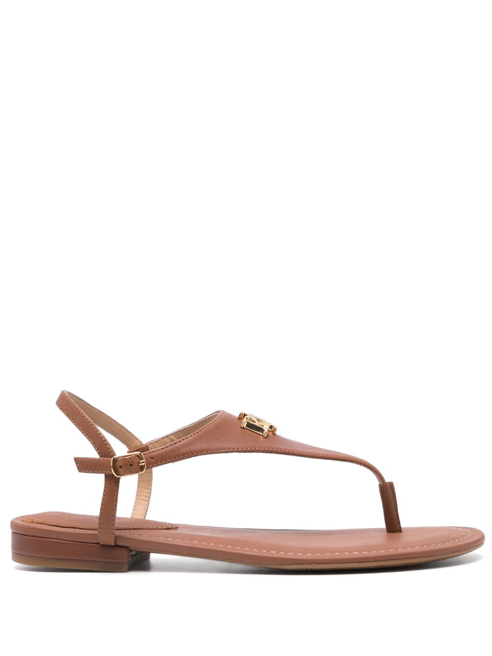 Lauren Ralph Lauren Ellington 皮质凉鞋 - 褐色