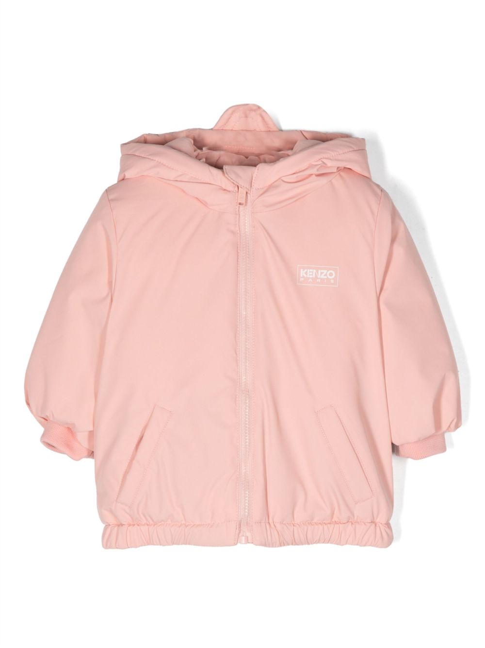 Kenzo Kids logo印花连帽夹克 - 粉色