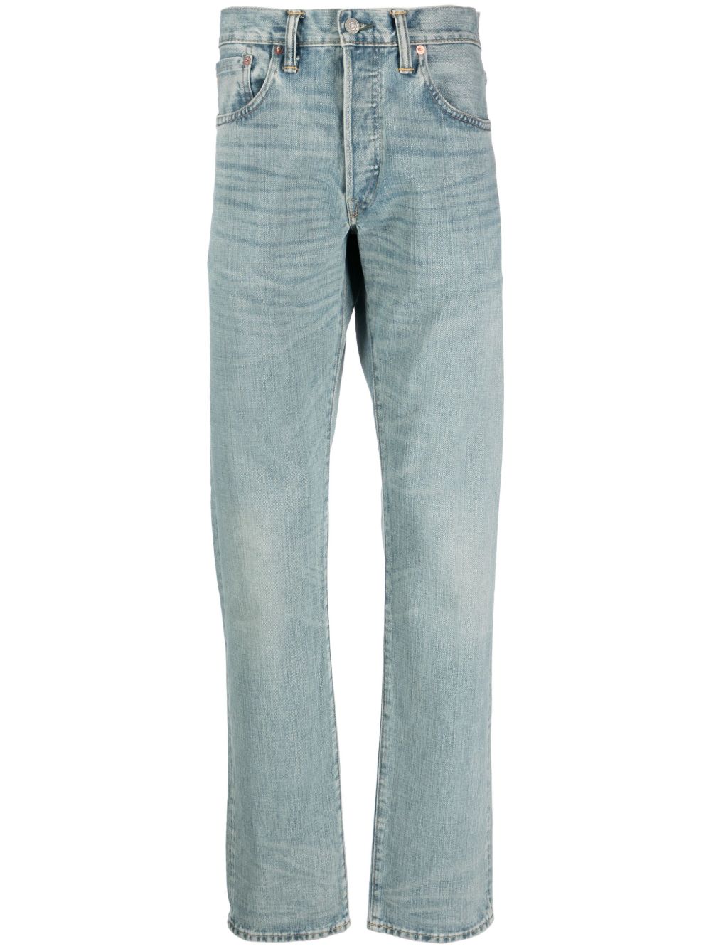 Ralph Lauren RRL 标贴直筒牛仔裤 - 蓝色