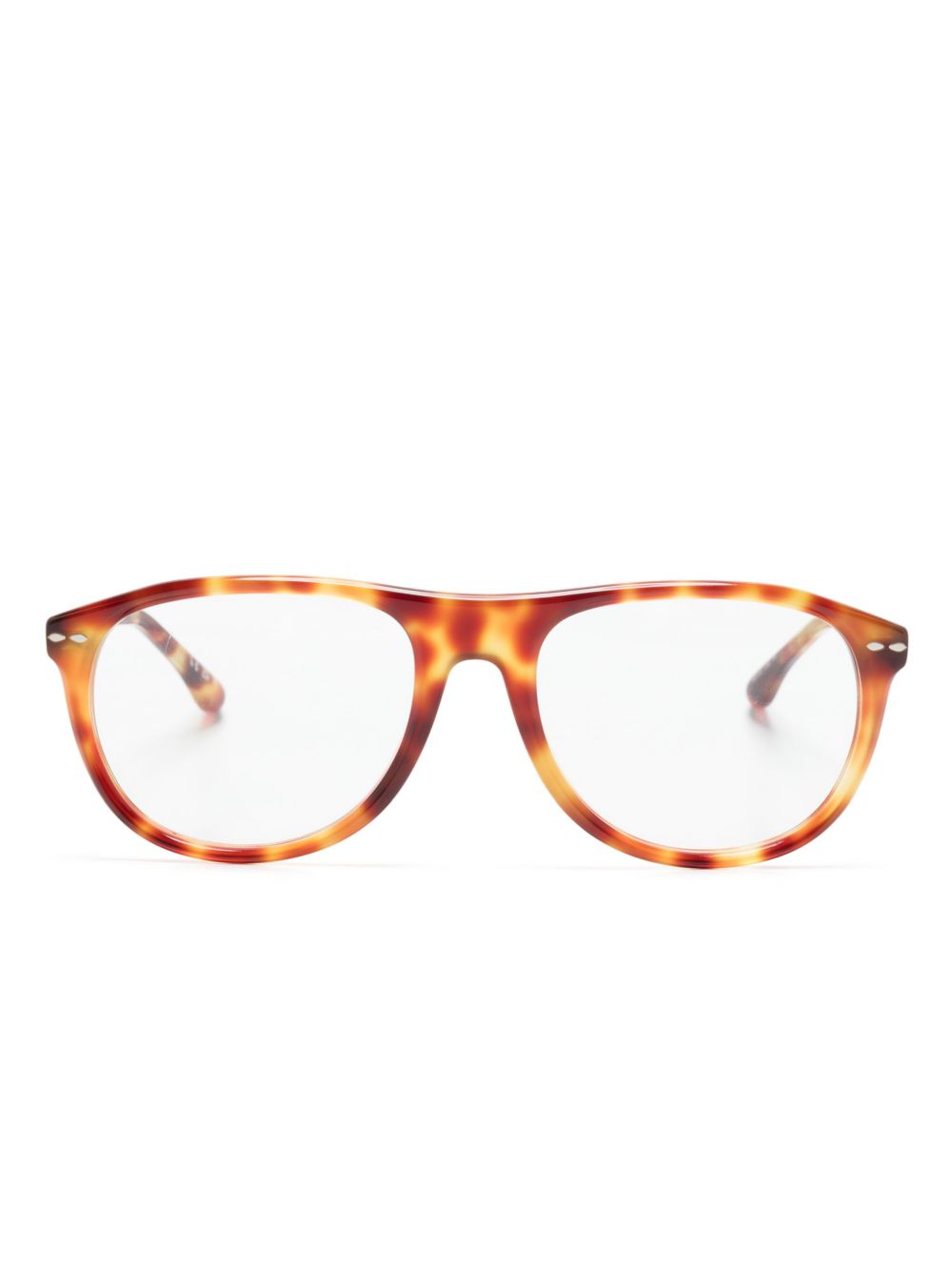 Isabel Marant Eyewear 玳瑁纹圆框眼镜 - 褐色