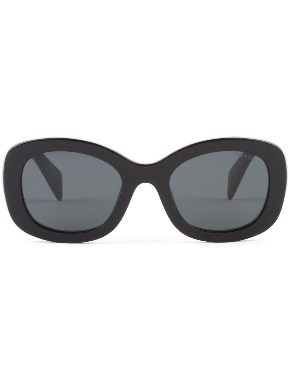 Prada Eyewear logo压纹超大框太阳眼镜 - 黑色