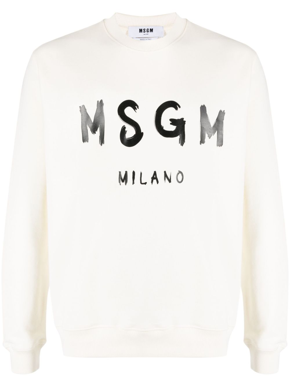 MSGM logo印花棉卫衣 - 白色