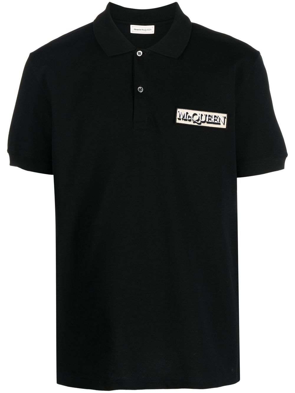 Alexander McQueen 标贴polo衫 - 黑色