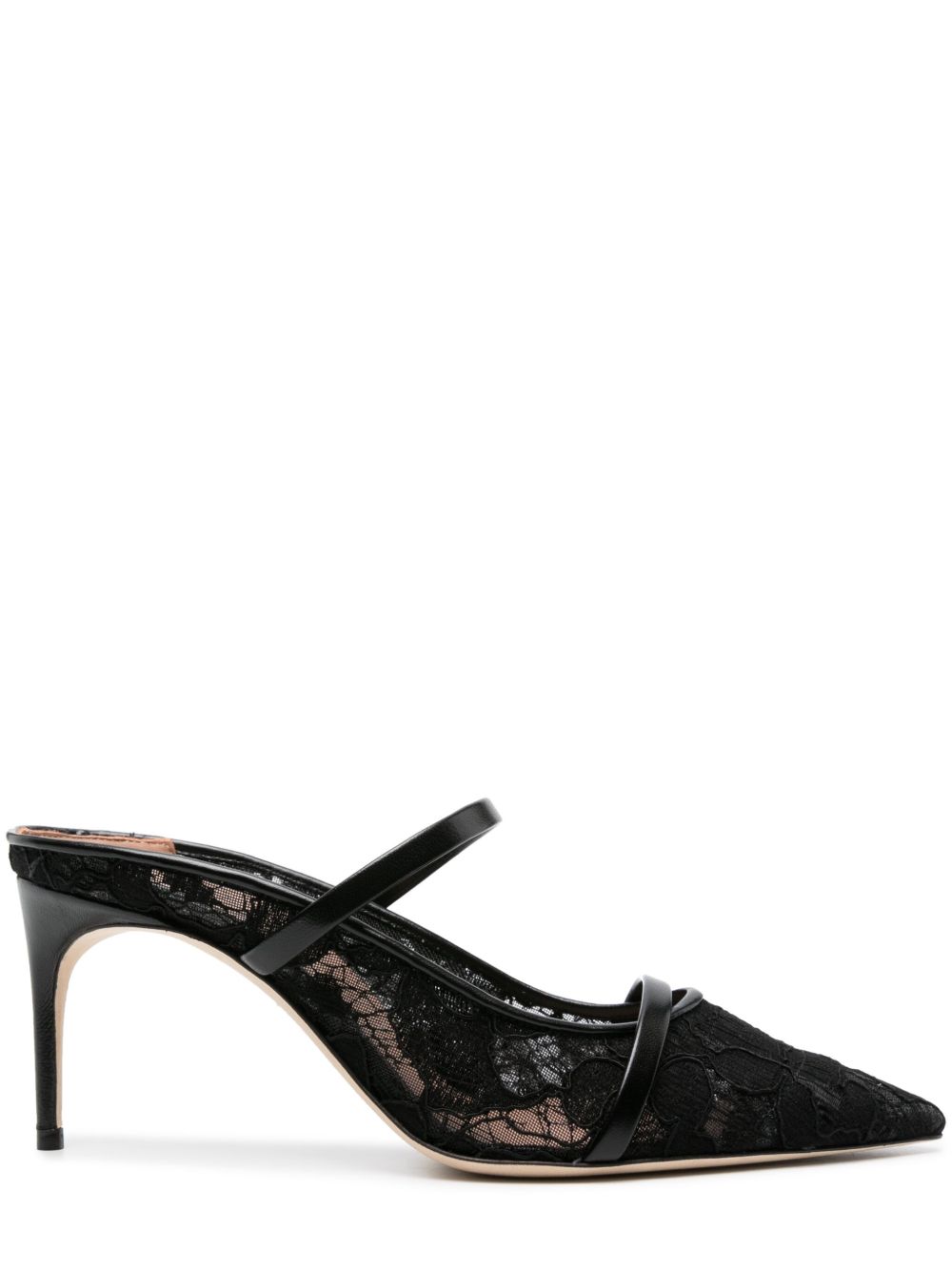 Malone Souliers Maureen 蕾丝中跟穆勒鞋 - 黑色