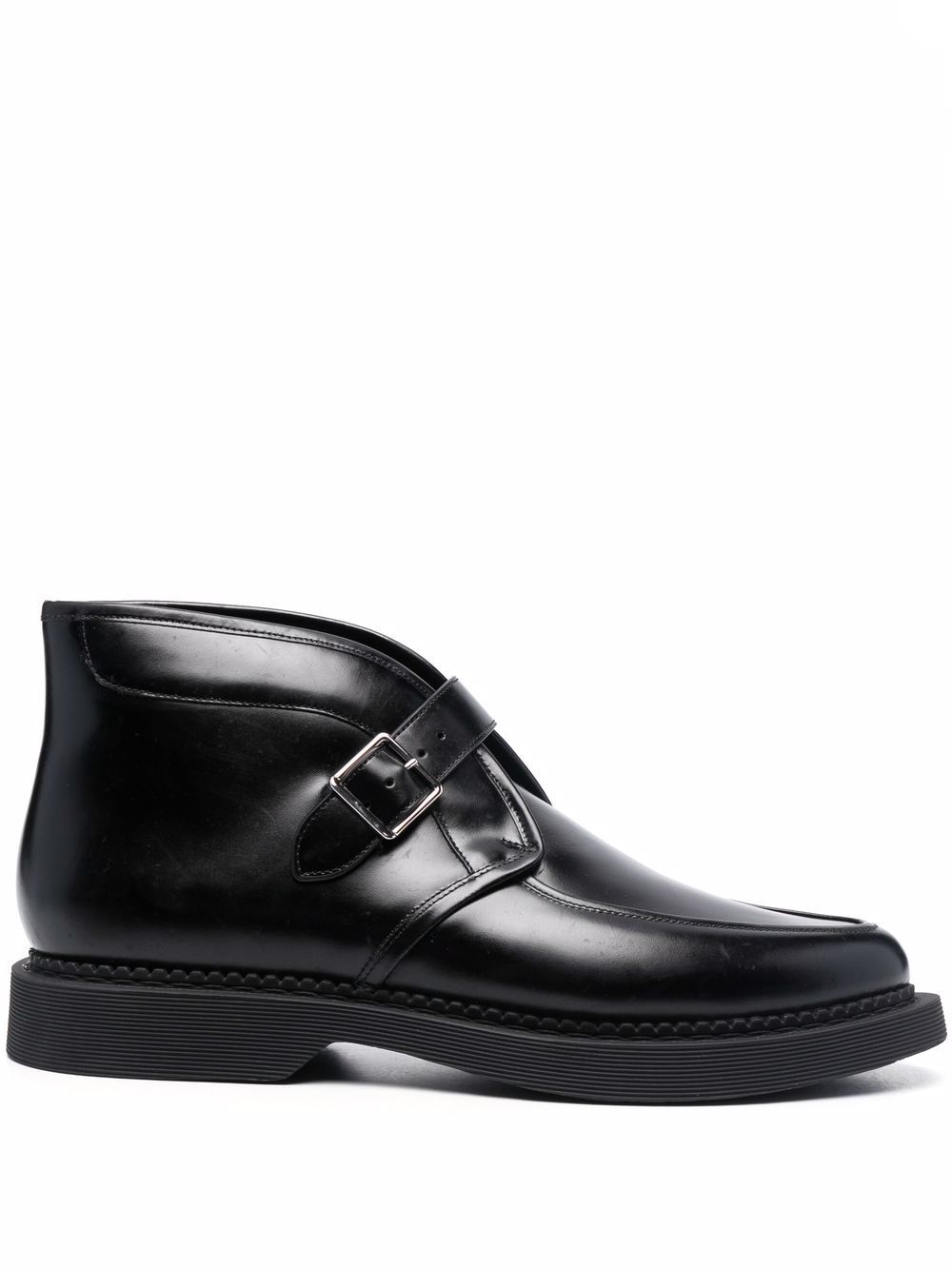 Saint Laurent 皮质厚底及踝靴 - 黑色