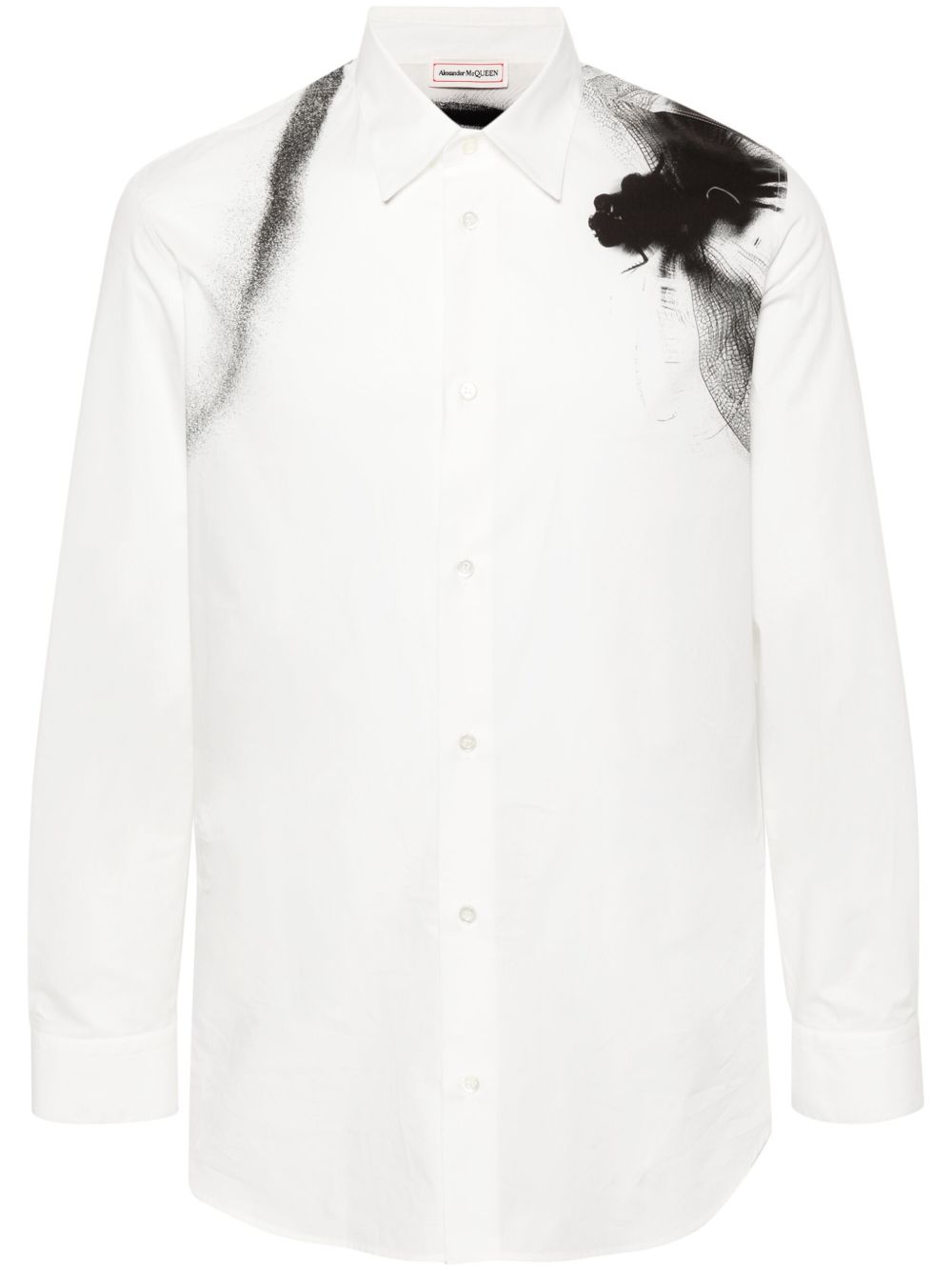 Alexander McQueen 图案印花棉衬衫 - 白色
