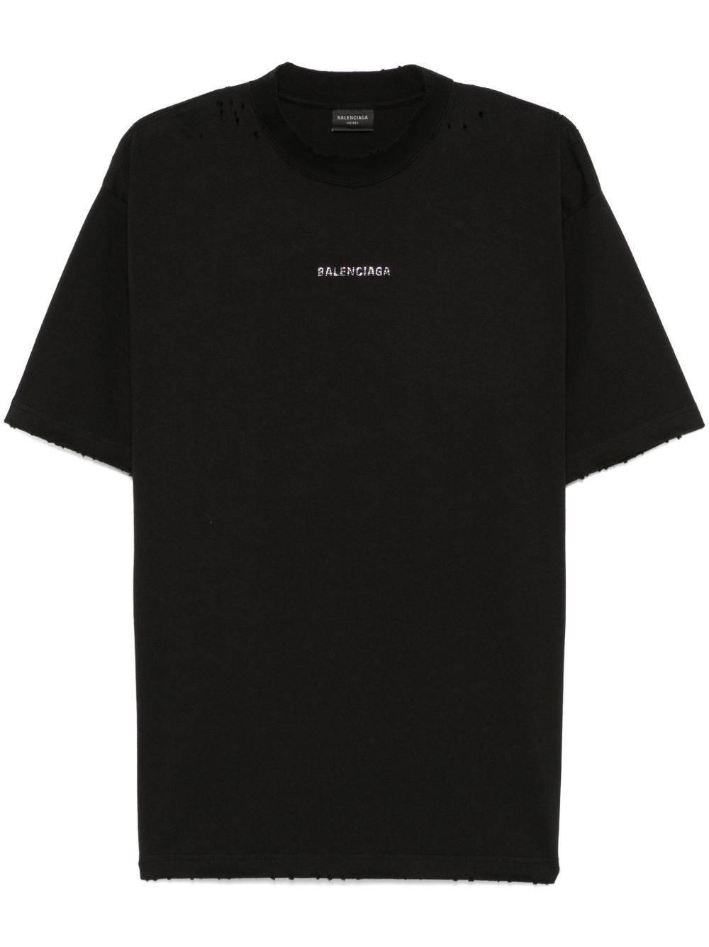 Balenciaga 水钻logo T恤 - 黑色