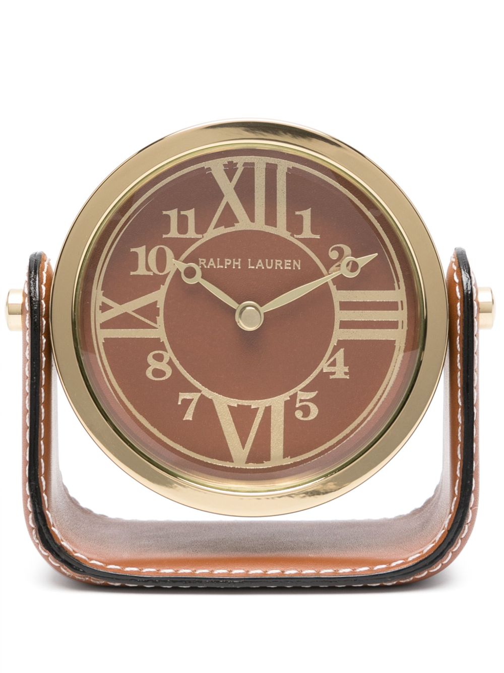 Ralph Lauren Home Brennan 皮质时钟 - 褐色