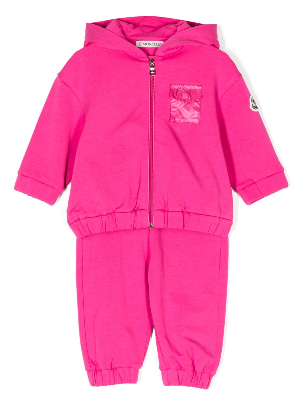 Moncler Enfant 标贴棉运动套装 - 粉色