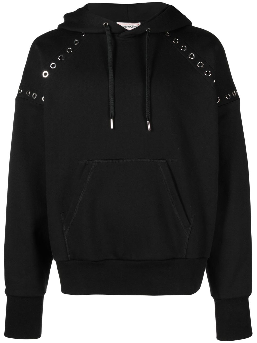 Alexander McQueen 孔眼缀饰连帽衫 - 黑色