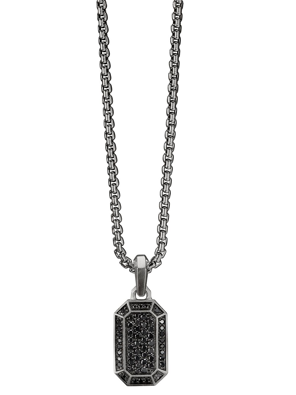 David Yurman 钻石镶嵌护身符造型吊饰（14毫米） - 银色