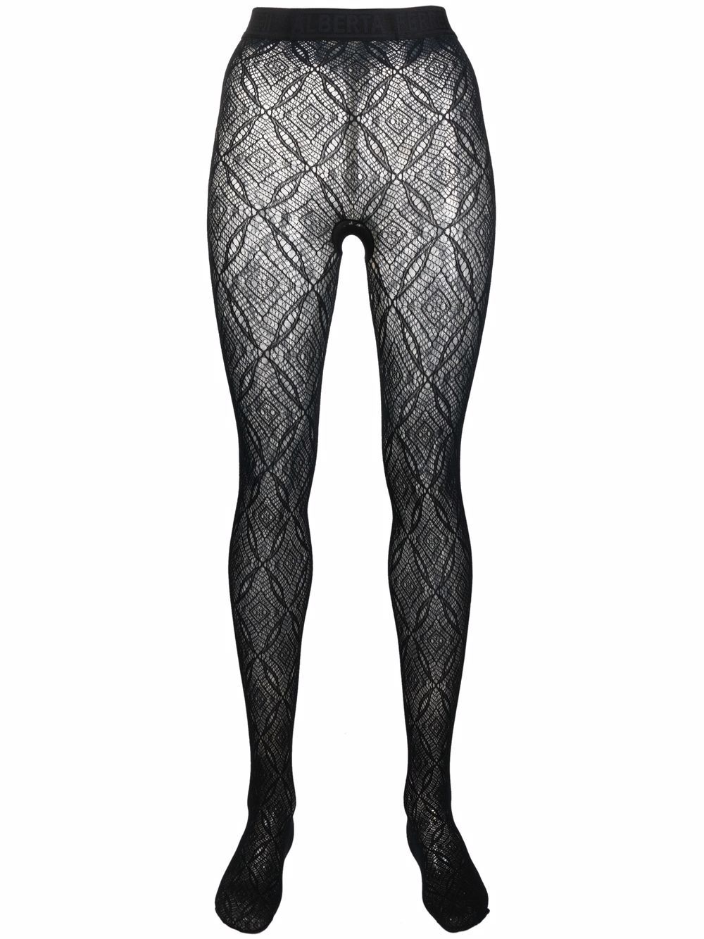 Wolford Ajouré 网面打底裤袜 - 黑色