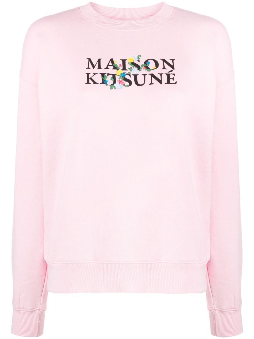 Maison Kitsuné logo印花棉卫衣 - 粉色