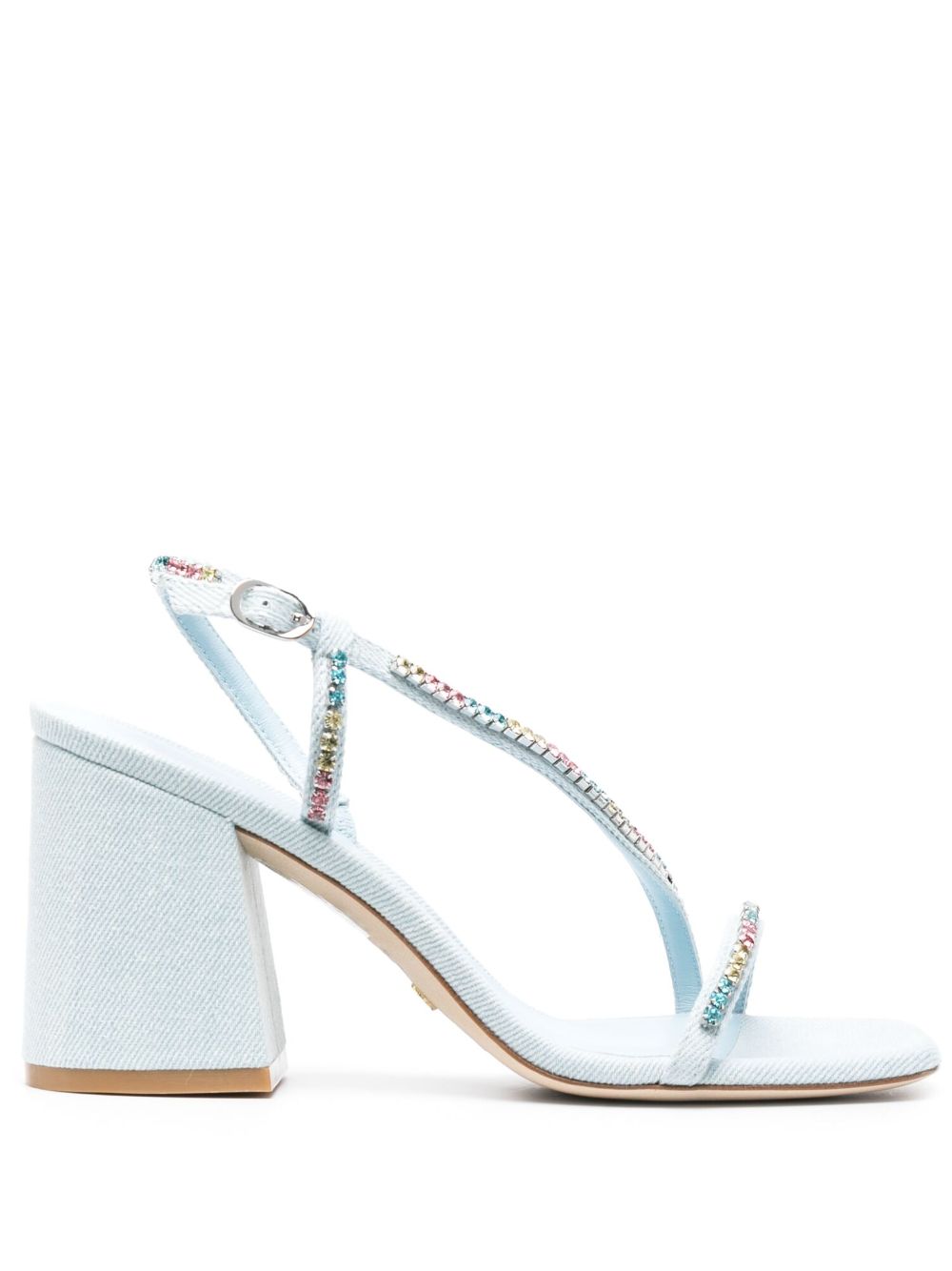 Stuart Weitzman 晶饰露趾凉鞋 - 蓝色