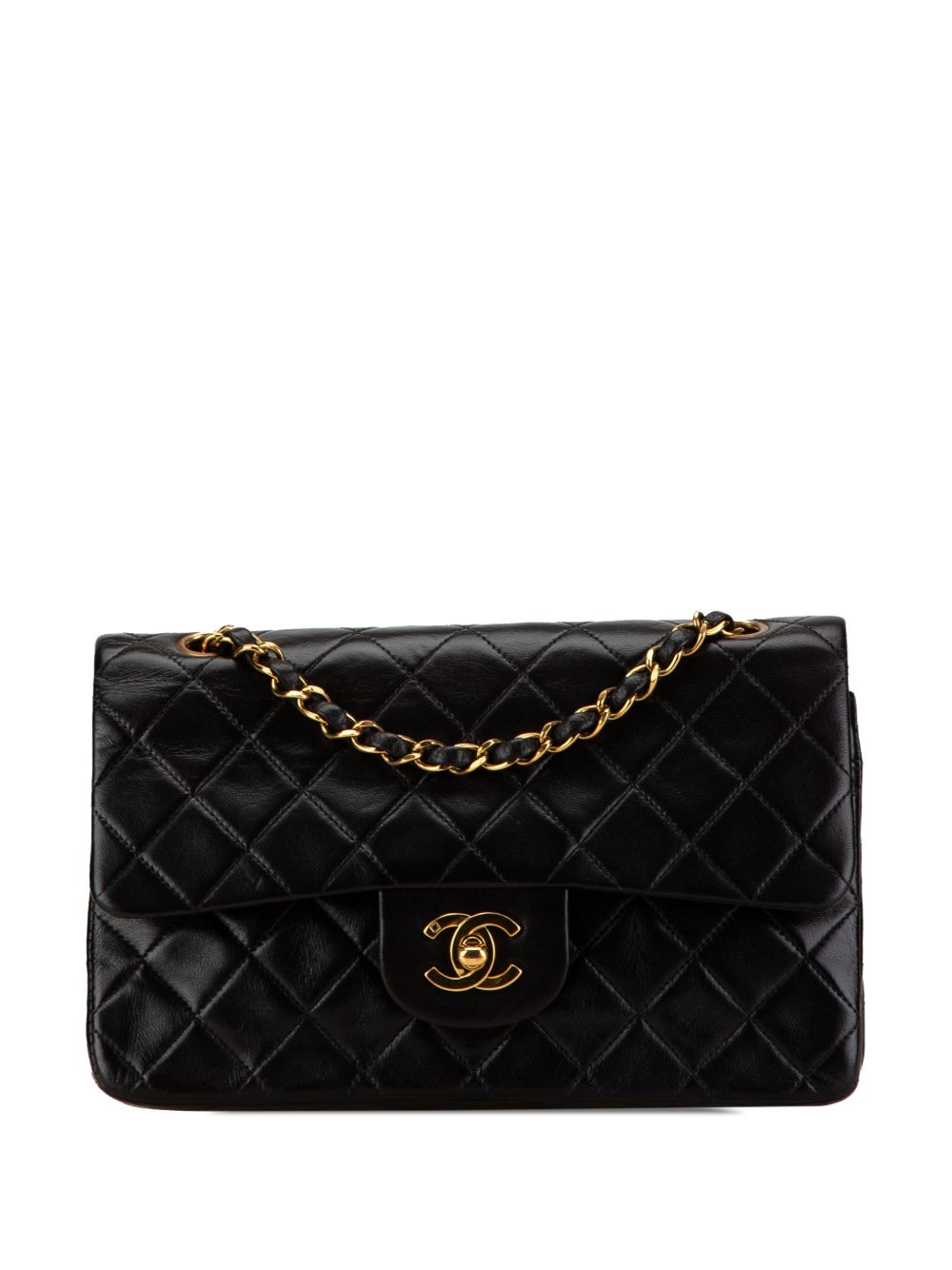 CHANEL Pre-Owned Small Classic Lambskin Double Flap 单肩包（1991-1994年典藏款） - 黑色