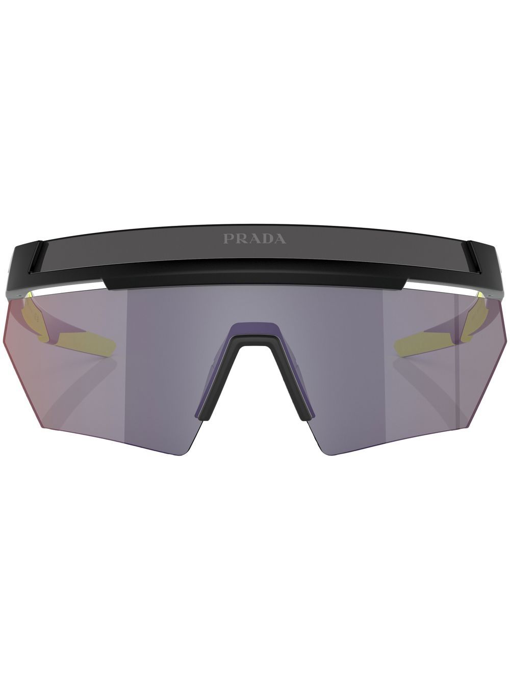 Prada Linea Rossa logo印花太阳眼镜 - 黑色