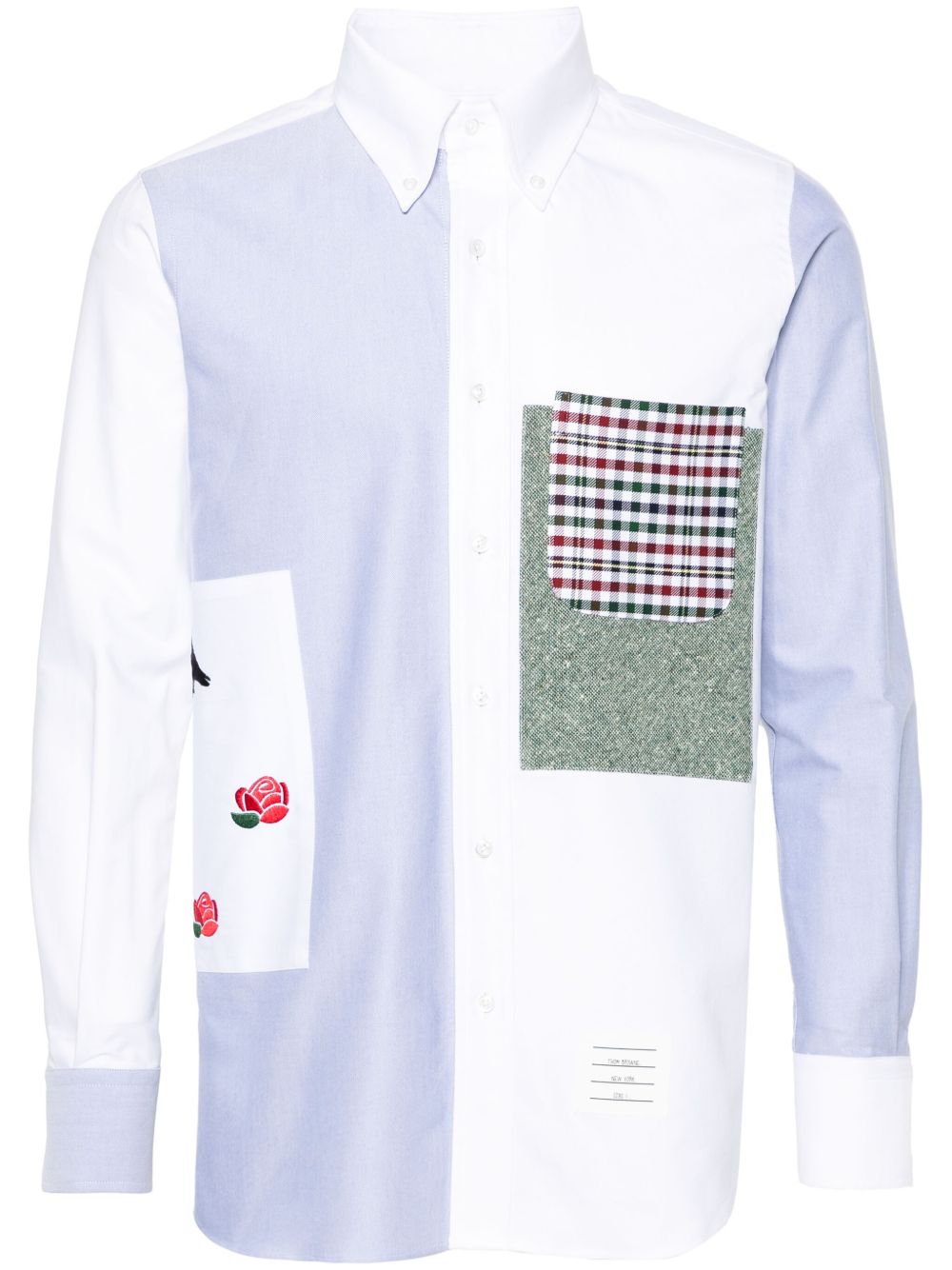 Thom Browne 拼色棉衬衫 - 蓝色