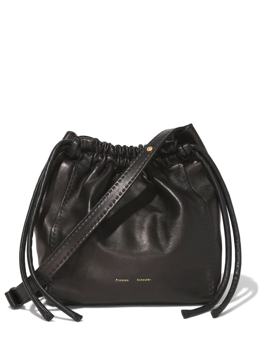 Proenza Schouler 抽绳皮质单肩包 - 黑色
