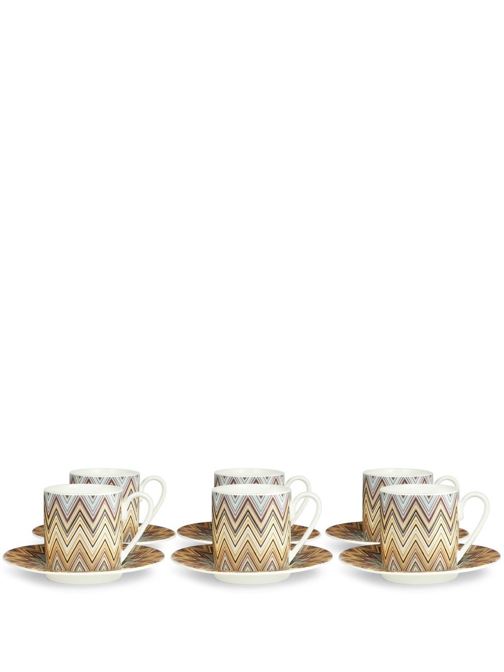 Missoni Home Zig Zag 咖啡杯（六件装） - 褐色
