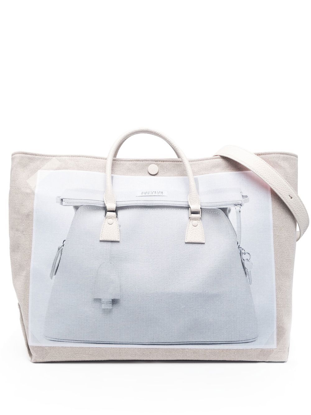 Maison Margiela 5AC 错觉画印花手提包 - 灰色