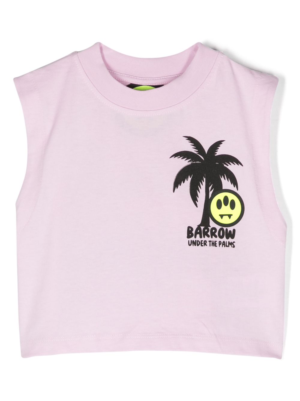 Barrow kids logo印花短款坦克背心 - 粉色