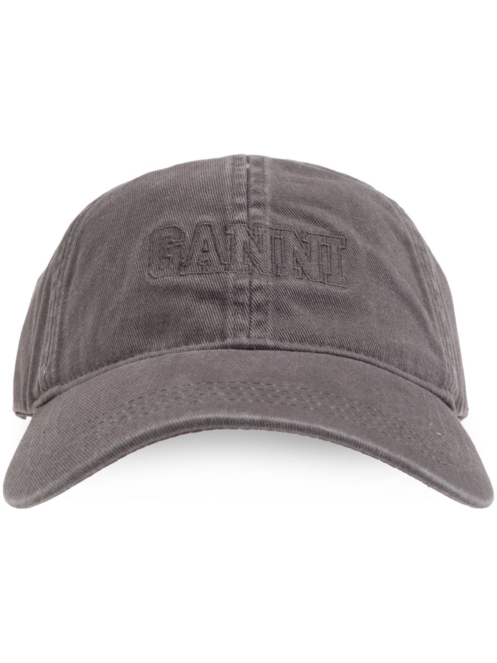 GANNI logo刺绣棒球帽 - 灰色