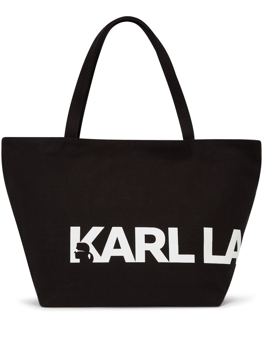 Karl Lagerfeld Essential 超大logo手提包 - 黑色