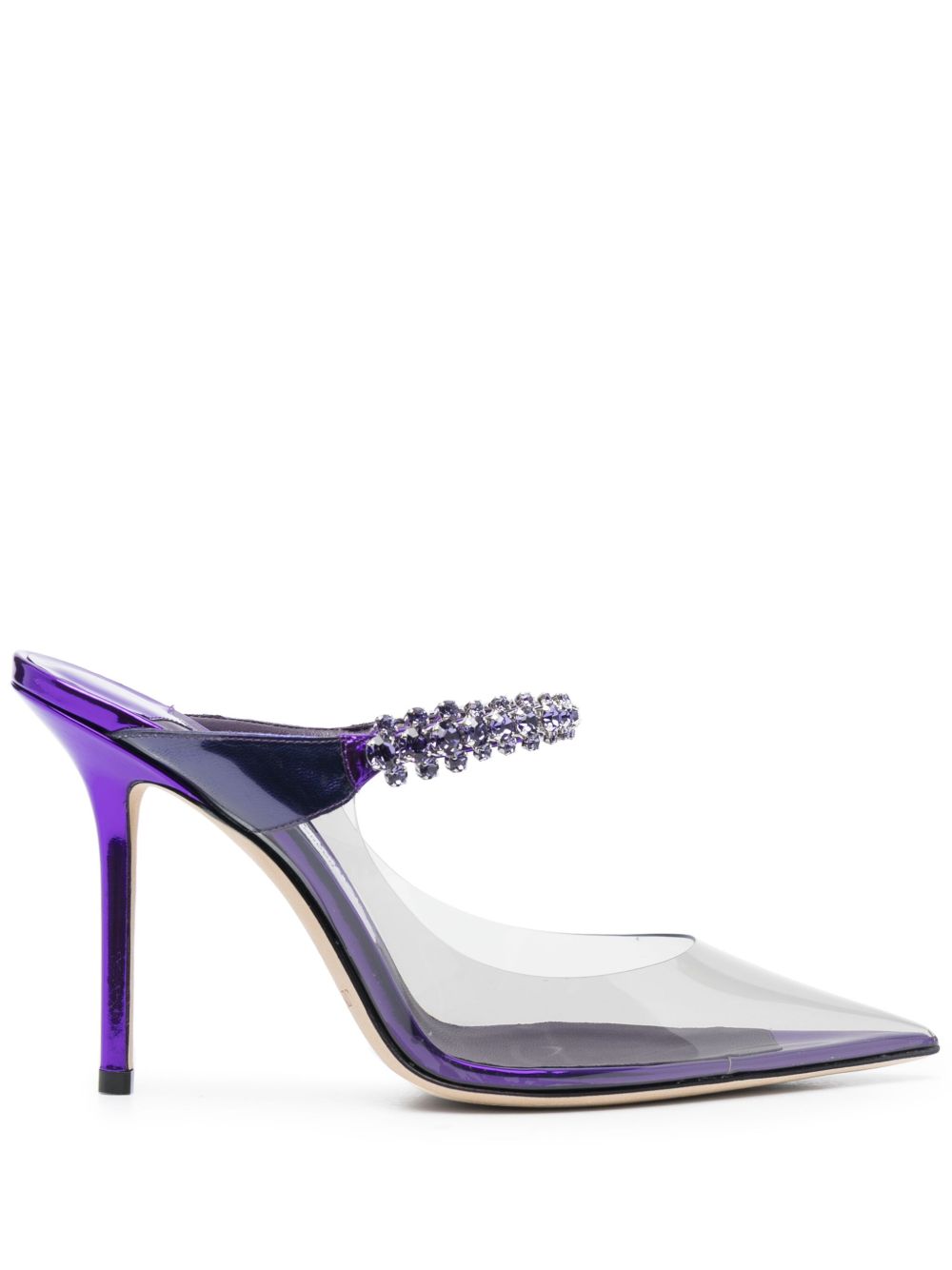 Jimmy Choo Bing Crystal 透明高跟鞋 - 紫色