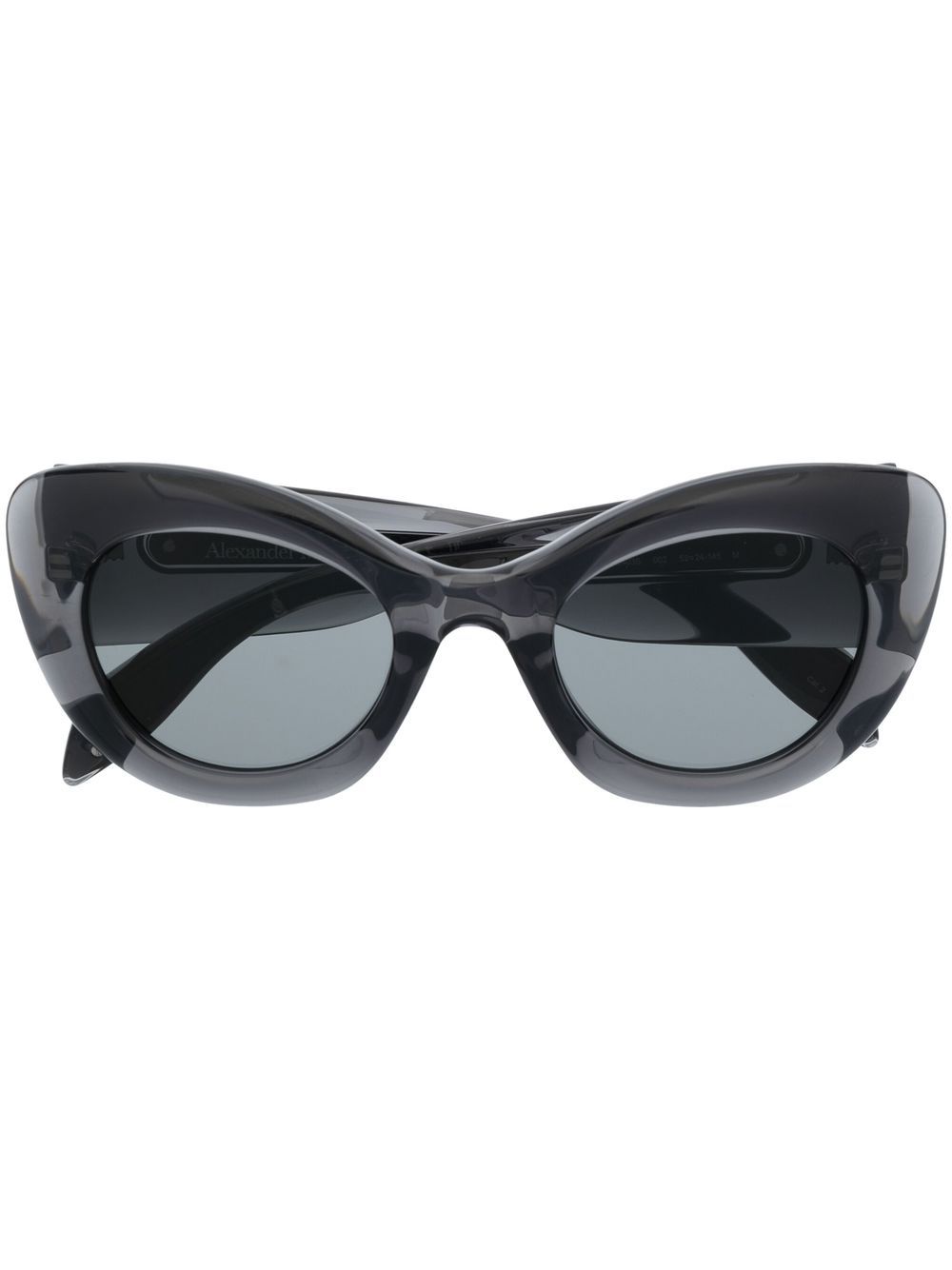 Alexander McQueen Eyewear 半透明猫眼框太阳眼镜 - 灰色