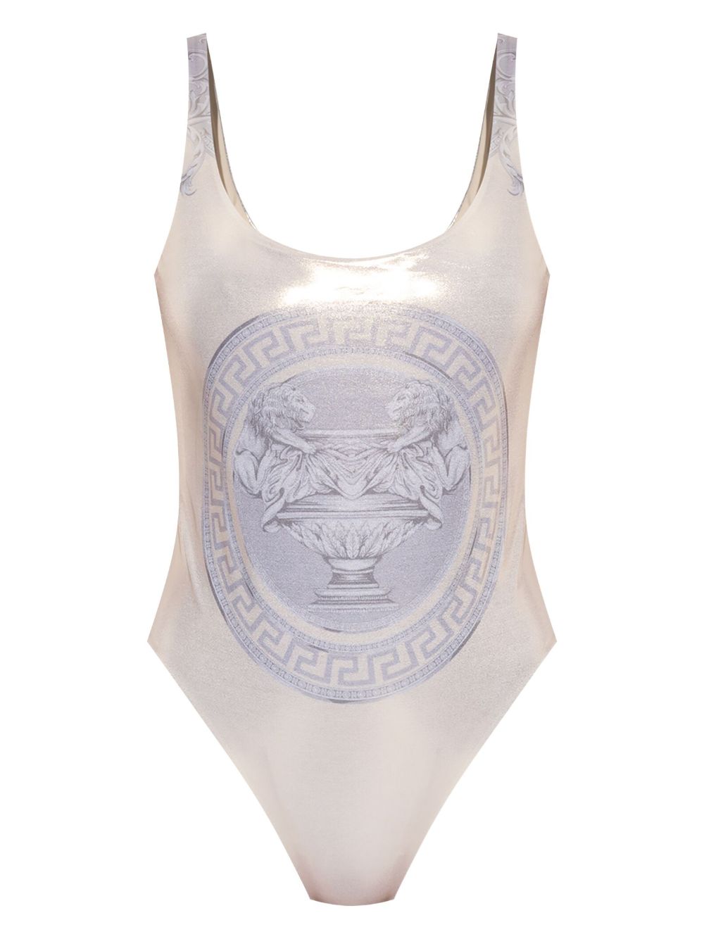 Versace 雕像印花连体泳衣 - 中性色