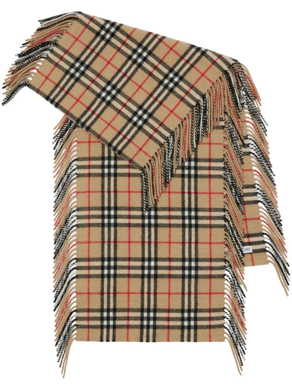 Burberry 格纹羊绒围巾 - 褐色