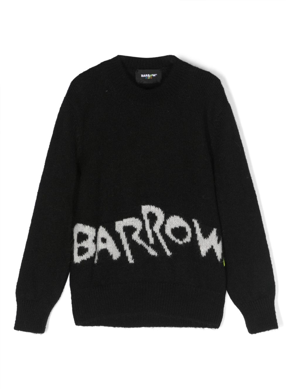 Barrow kids 嵌花针织logo圆领毛衣 - 黑色