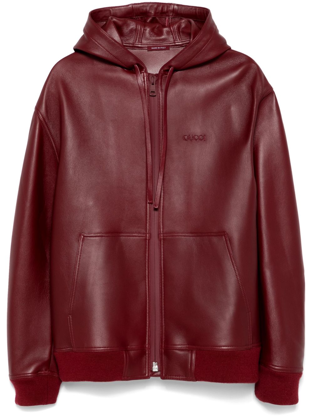 Gucci logo刺绣夹克 - 红色