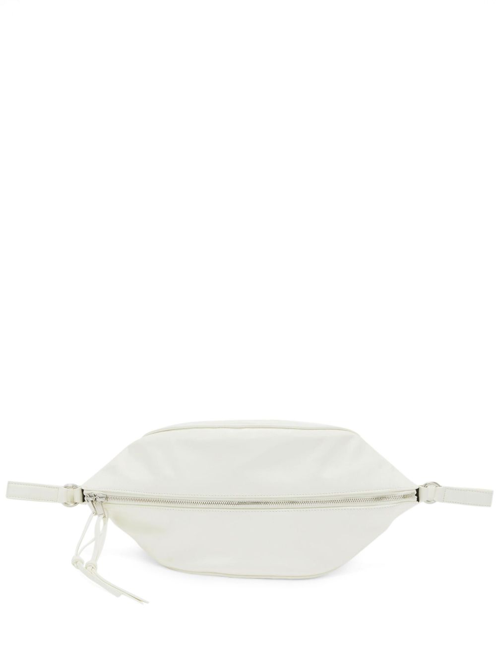 Jil Sander logo凹面压花皮质单肩包 - 白色