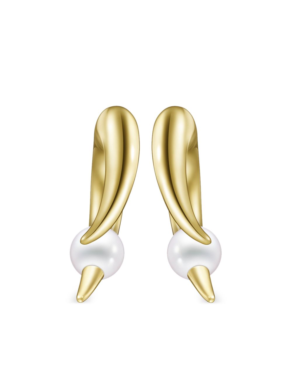 TASAKI 18K黄金 Collection Line Danger Horn Plus 耳环 - 金色