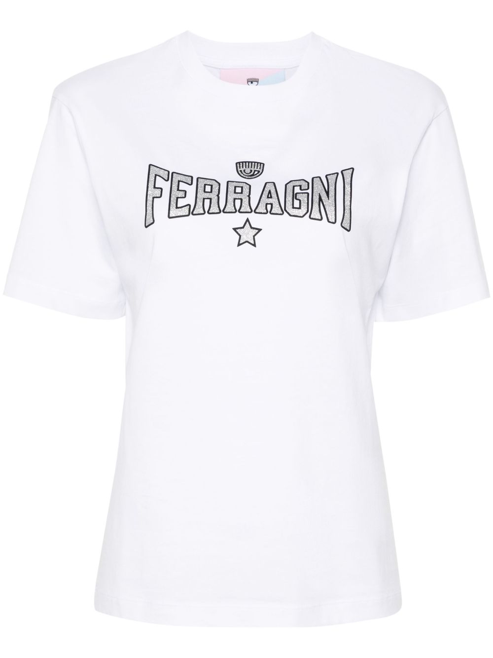 Chiara Ferragni 亮片金葱logo印花T恤 - 白色